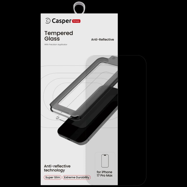 Casper Snap Vetro temperato per iPhone 17 Pro Max (confezione retail) (AR Trasparente)