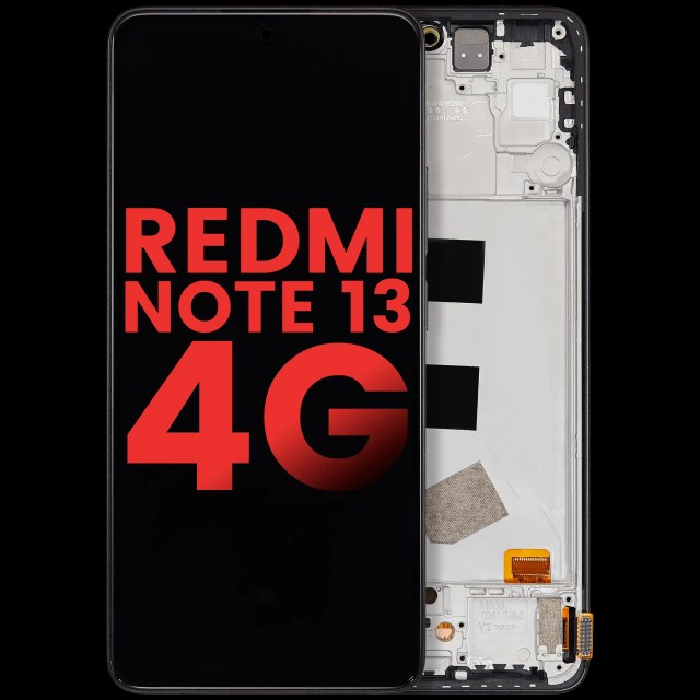 Display OLED completo con Frame per Xiaomi Redmi Note 13 4G (Aftermarket Plus) (Mezzanotte Nero)