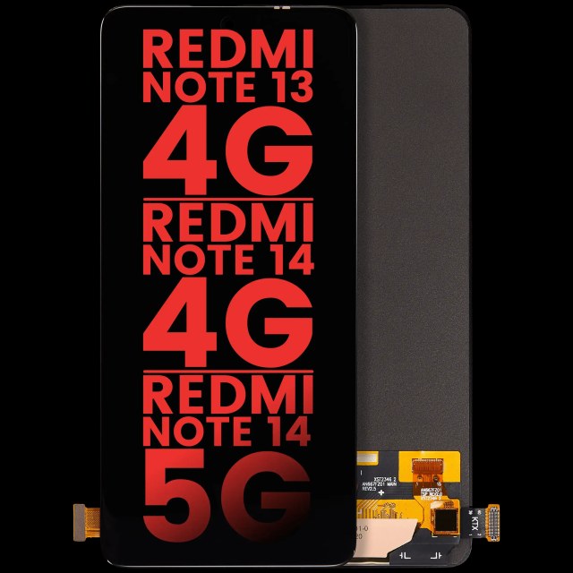 Display OLED completo senza Frame per Xiaomi Redmi Note 13 4G / Note 14 4G / Note 14 5G (Aftermarket Plus) (tutti i colori)