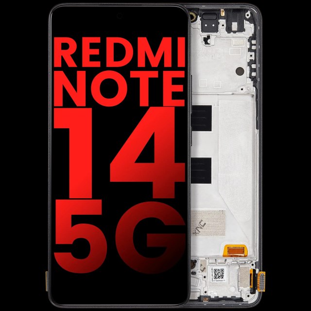Display OLED completo con Frame per Xiaomi Redmi Note 14 5G (Aftermarket Plus) (Mezzanotte Nero)