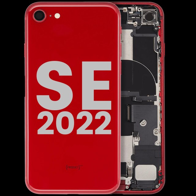 Scocca posteriore W/ Connettore di ricarica flat e Small Components Pre-Installed per iPhone SE (2022) (Used Service Pack Pull: Grade B) (Rosso)