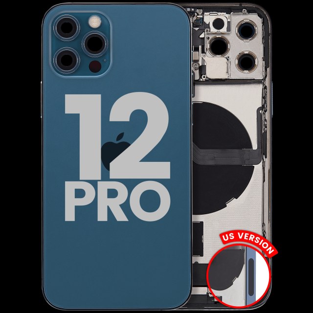 Scocca posteriore con flat connettore di ricarica e minuteria per iPhone 12 Pro (US Version) (Used Service Pack Pull: Grade C) (Pacific Blu)