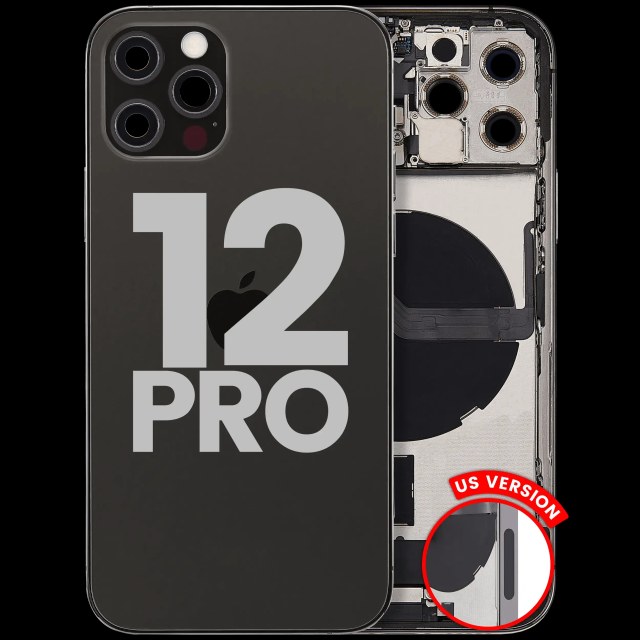 Scocca posteriore con flat connettore di ricarica e minuteria per iPhone 12 Pro (US Version) (Used Service Pack Pull: Grade C) (Grafite)