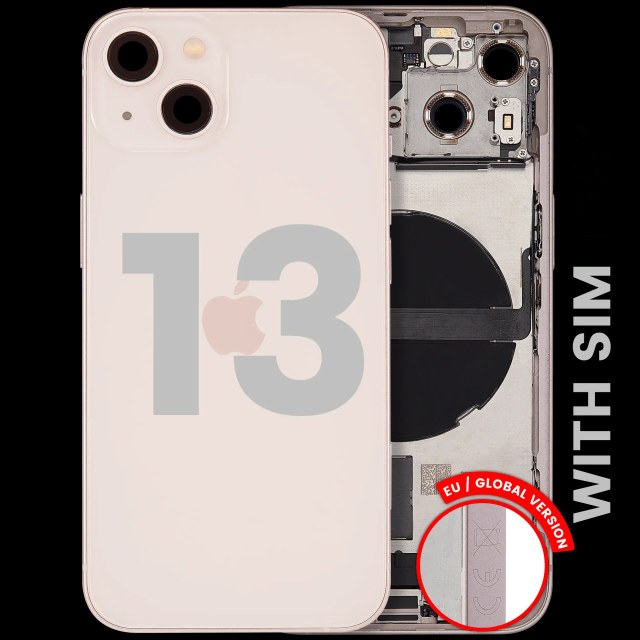 Scocca posteriore con flat connettore di ricarica e minuteria per iPhone 13 (EU / Global Version) (Used Service Pack Pull: grado A) (Rosa)