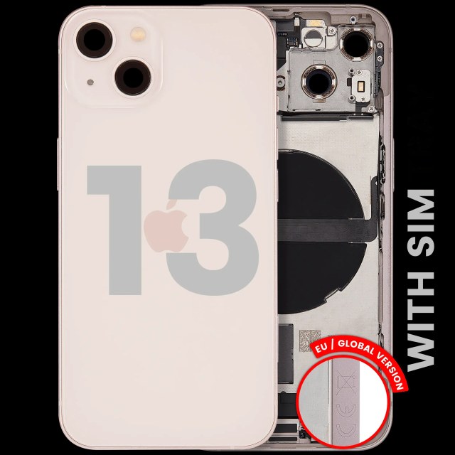 Scocca posteriore con flat connettore di ricarica e minuteria per iPhone 13 (EU / Global Version) (Used Service Pack Pull: Grade C) (Rosa)