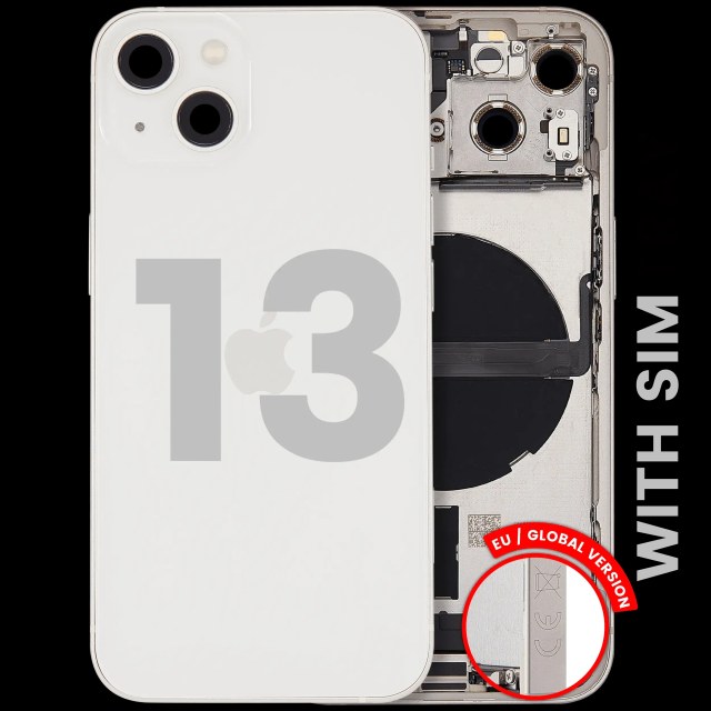 Scocca posteriore con flat connettore di ricarica e minuteria per iPhone 13 (EU / Global Version) (Used Service Pack Pull: Grade B) (Galassia)