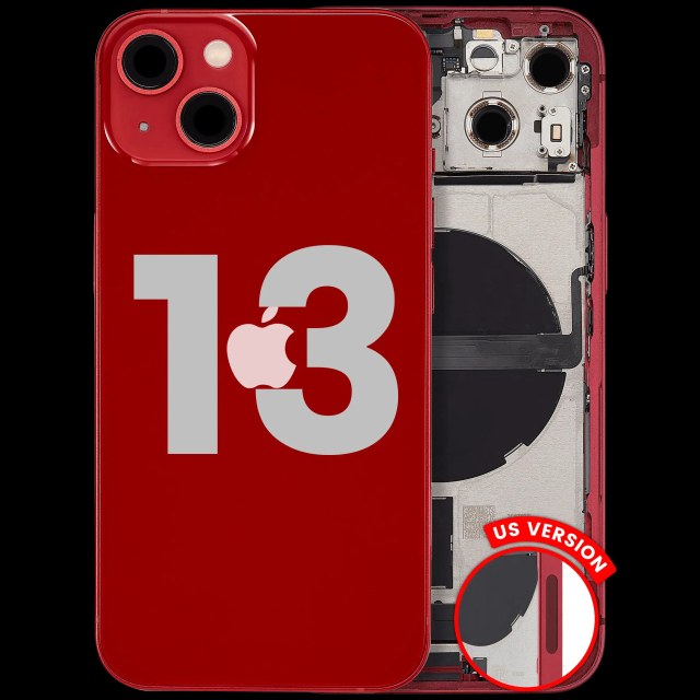 Scocca posteriore con flat connettore di ricarica e minuteria per iPhone 13 (US Version) (Used Service Pack Pull: Grade B) (Rosso)