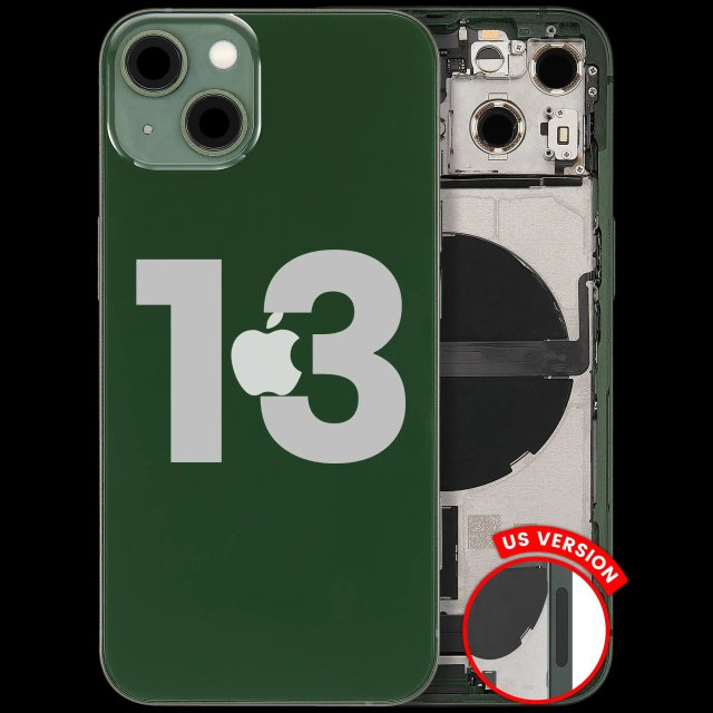 Scocca posteriore con flat connettore di ricarica e minuteria per iPhone 13 (US Version) (Used Service Pack Pull: Grade C) (Verde)