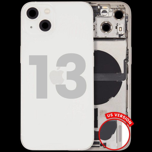 Scocca posteriore con flat connettore di ricarica e minuteria per iPhone 13 (US Version) (Used Service Pack Pull: Grade B) (Galassia)