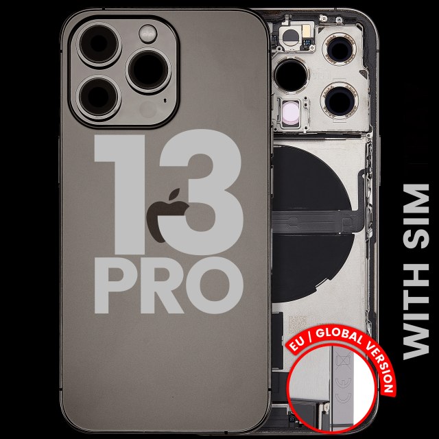Scocca posteriore con flat connettore di ricarica e minuteria per iPhone 13 Pro (EU / Global Version) (Used Service Pack Pull: Grade B) (Grafite)