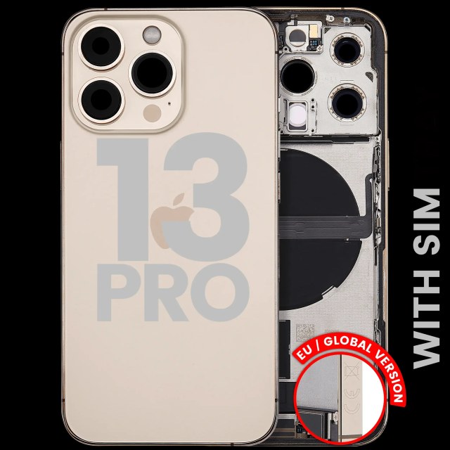 Scocca posteriore con flat connettore di ricarica e minuteria per iPhone 13 Pro (EU / Global Version) (Used Service Pack Pull: Grade C) (Oro)