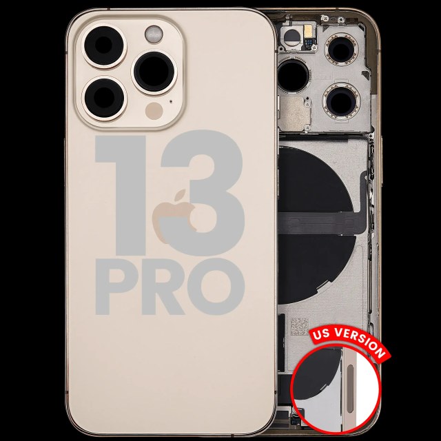 Scocca posteriore con flat connettore di ricarica e minuteria per iPhone 13 Pro (US Version) (Used Service Pack Pull: Grade B) (Oro)