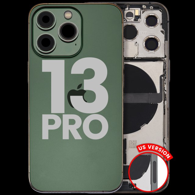 Scocca posteriore con flat connettore di ricarica e minuteria per iPhone 13 Pro (US Version) (Used Service Pack Pull: Grade C) (Alpine Verde)