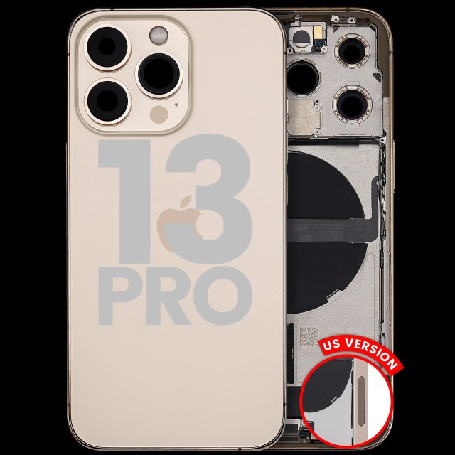 Scocca posteriore con flat connettore di ricarica e minuteria per iPhone 13 Pro (US Version) (Used Service Pack Pull: grado A) (Oro)