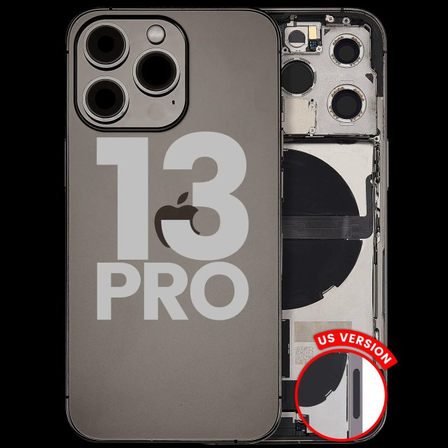 Scocca posteriore con flat connettore di ricarica e minuteria per iPhone 13 Pro (US Version) (Used Service Pack Pull: Grade B) (Grafite)