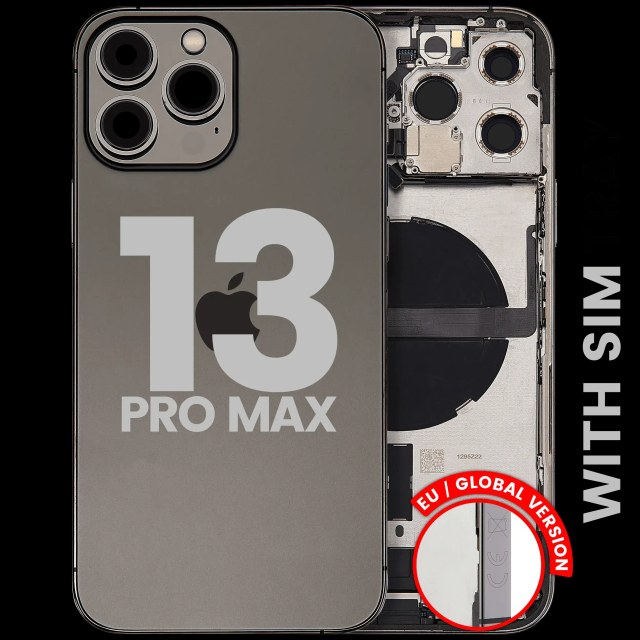 Scocca posteriore con flat connettore di ricarica e minuteria per iPhone 13 Pro Max (EU / Global Version) (Used Service Pack Pull: Grade B) (Grafite)