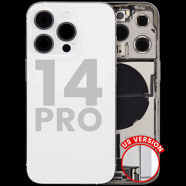 Scocca posteriore con flat connettore di ricarica e minuteria per iPhone 14 Pro (US Version) (Used Service Pack Pull: Grade B) (Argento)