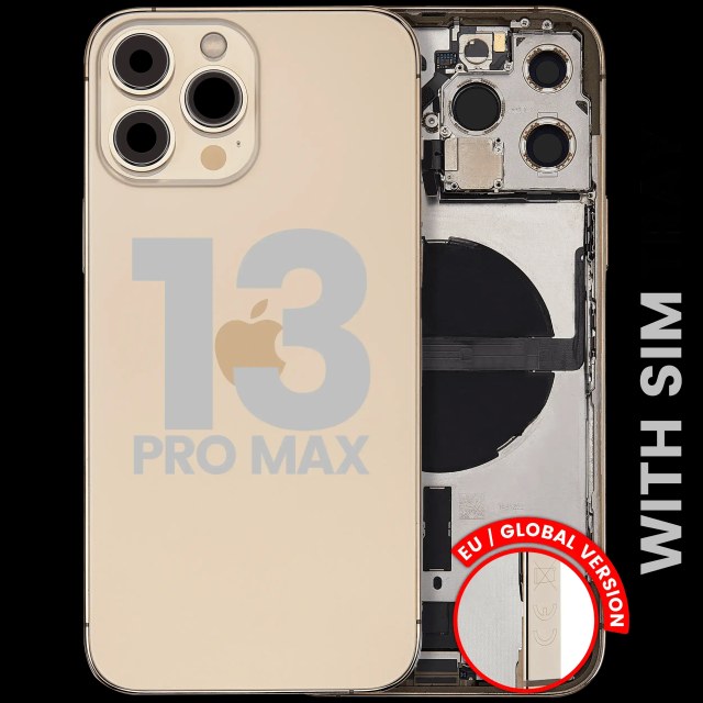 Scocca posteriore con flat connettore di ricarica e minuteria per iPhone 13 Pro Max (EU / Global Version) (Used Service Pack Pull: Grade C) (Oro)