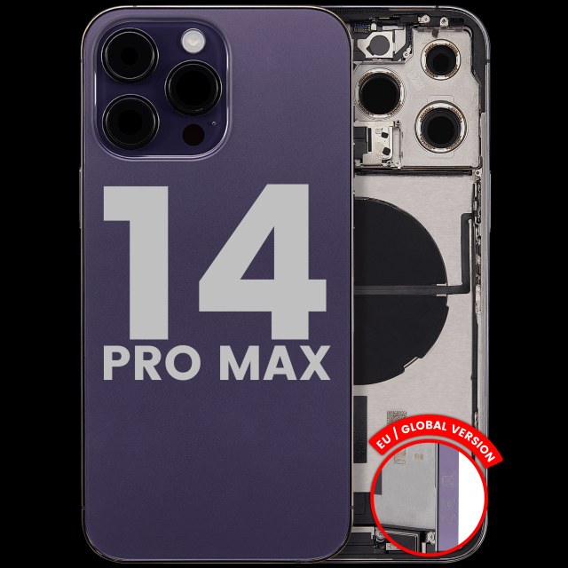 Scocca posteriore con flat connettore di ricarica e minuteria per iPhone 14 Pro Max (EU / Global Version) (Used Service Pack Pull: Grade B) (Deep Viola)