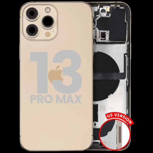 Scocca posteriore con flat connettore di ricarica e minuteria per iPhone 13 Pro Max (US Version) (Used Service Pack Pull: Grade C) (Oro)
