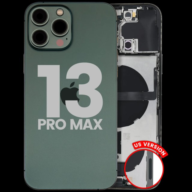 Scocca posteriore con flat connettore di ricarica e minuteria per iPhone 13 Pro Max (US Version) (Used Service Pack Pull: Grade C) (Alpine Verde)