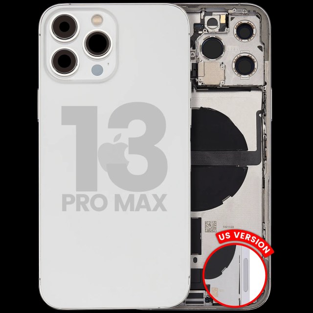 Scocca posteriore con flat connettore di ricarica e minuteria per iPhone 13 Pro Max (US Version) (Used Service Pack Pull: Grade B) (Argento)