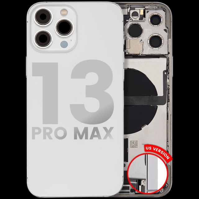 Scocca posteriore con flat connettore di ricarica e minuteria per iPhone 13 Pro Max (US Version) (Used Service Pack Pull: Grade C) (Argento)
