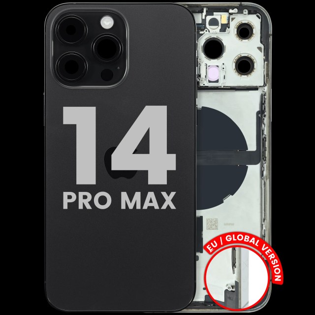 Scocca posteriore con flat connettore di ricarica e minuteria per iPhone 14 Pro Max (EU / Global Version) (Used Service Pack Pull: Grade C) (Nero siderale)
