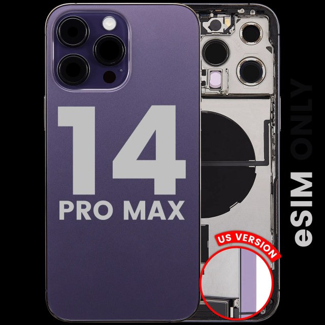 Scocca posteriore con flat connettore di ricarica e minuteria per iPhone 14 Pro Max (US Version) (Used Service Pack Pull: grado A) (Deep Viola)