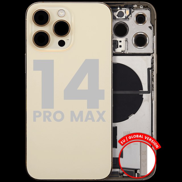 Scocca posteriore con flat connettore di ricarica e minuteria per iPhone 14 Pro Max (EU / Global Version) (Used Service Pack Pull: Grade C) (Oro)
