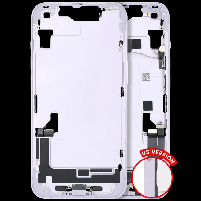 Frame centrale W/ Connettore di ricarica flat e Minuteria per iPhone 14 (US Version) (Used Service Pack Pull: grado A) (Viola)