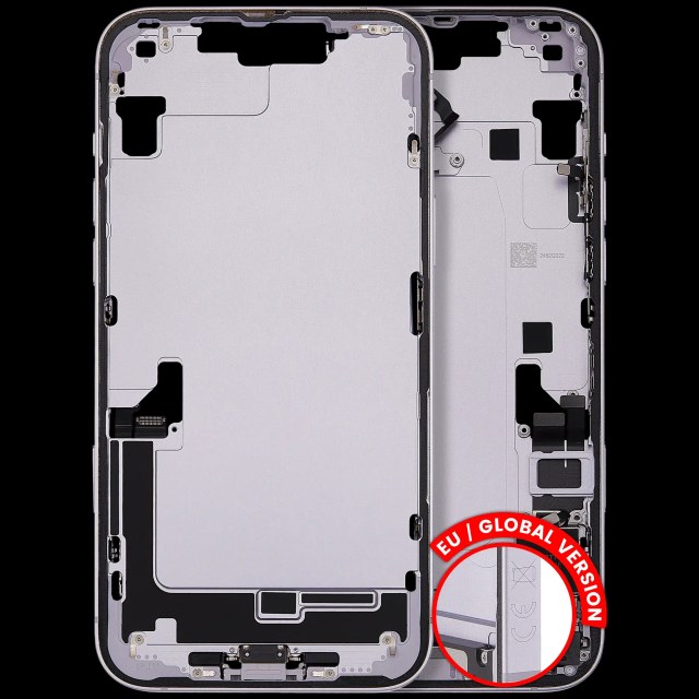 Frame centrale W/ Connettore di ricarica flat e Minuteria per iPhone 14 Plus (EU / Global Version) (Used Service Pack Pull: Grade B) (Viola)