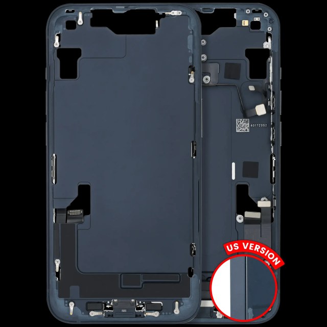 Frame centrale W/ Connettore di ricarica flat e Minuteria per iPhone 14 (US Version) (Used Service Pack Pull: Grade B) (Mezzanotte)