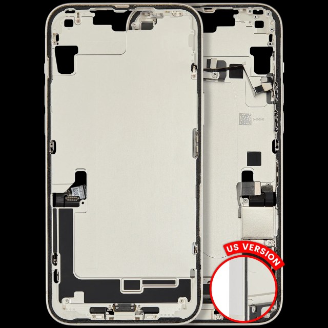 Frame centrale W/ Connettore di ricarica flat e Minuteria per iPhone 14 Plus (US Version) (Used Service Pack Pull: Grade C) (Galassia)
