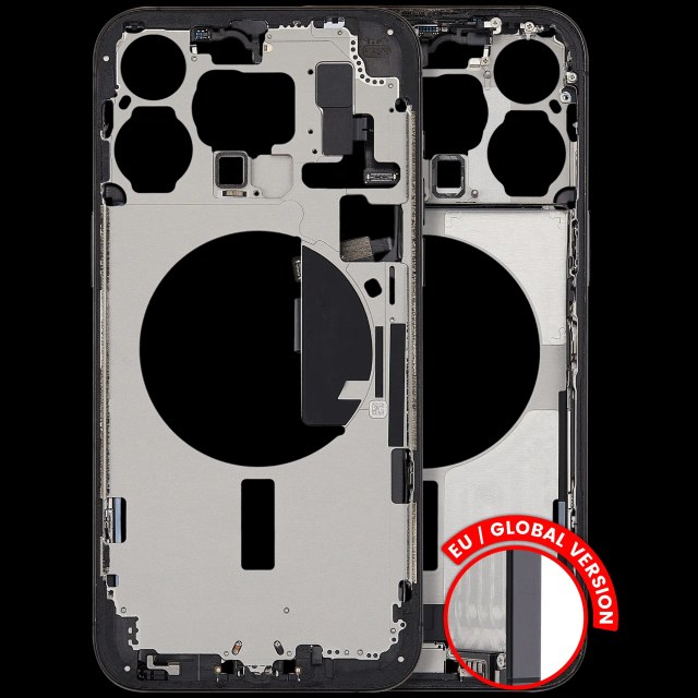 Frame centrale W/ Connettore di ricarica flat e Minuteria per iPhone 15 Pro Max (EU / Global Version) (Used Service Pack Pull: Grade C) (Titanio nero)