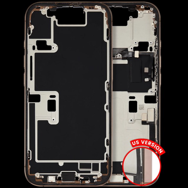 Frame centrale W/ Connettore di ricarica flat e Minuteria per iPhone 16 Pro (US Version) (Used Service Pack Pull: Grade C) (Titanio sabbia)