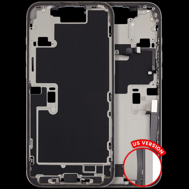Frame centrale W/ Connettore di ricarica flat e Minuteria per iPhone 16 Pro Max (US Version) (Used Service Pack Pull: Grade C) (Titanio naturale)