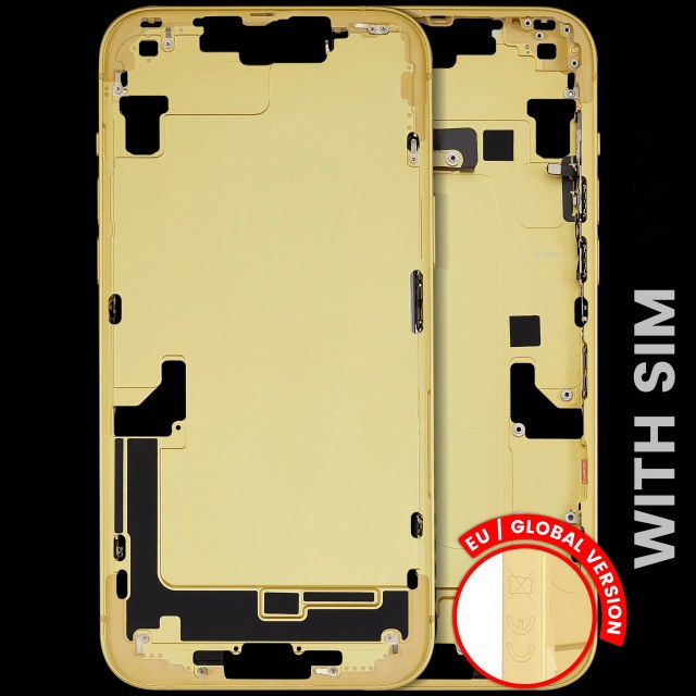 Frame centrale W/ Minuteria per iPhone 14 Plus (EU / Global Version) (Used Service Pack Pull: Grade B) (Giallo)