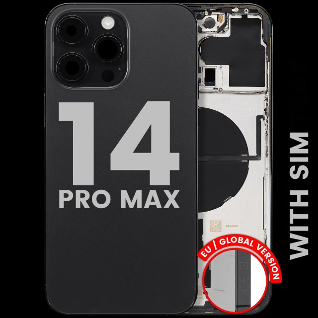 Scocca posteriore W/ Minuteria per iPhone 14 Pro Max (EU / Global Version) (Used Service Pack Pull: Grade C) (Nero siderale)