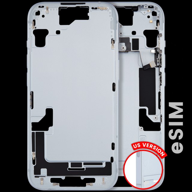 Frame centrale W/ Minuteria per iPhone 15 (US Version) (Used Service Pack Pull: Grade B) (Blu)
