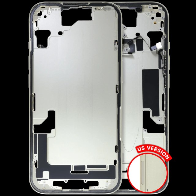 Frame centrale W/ Minuteria per iPhone 15 (US Version) (Used Service Pack Pull: Grade C) (Giallo)