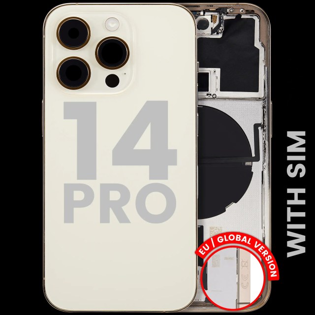 Scocca posteriore W/ Minuteria per iPhone 14 Pro (EU / Global Version) (Used Service Pack Pull: Grade B) (Oro)