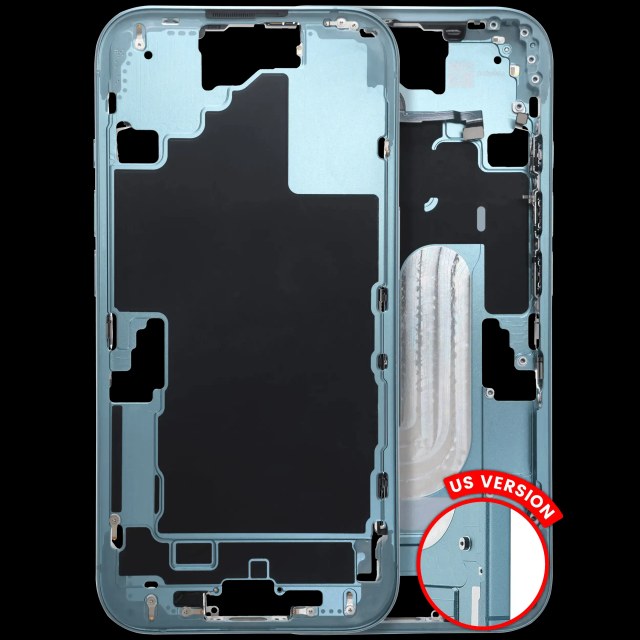Frame centrale W/ Minuteria per iPhone 16 (US Version) (Used Service Pack Pull: Grade B) (Verde petrolio)