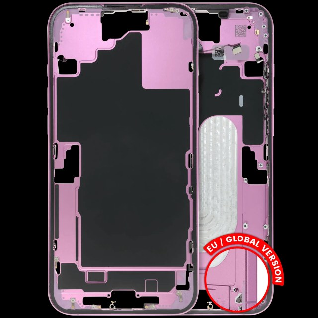 Frame centrale W/ Minuteria per iPhone 16 Plus (US Version) (Used Service Pack Pull: Grade B) (Rosa)