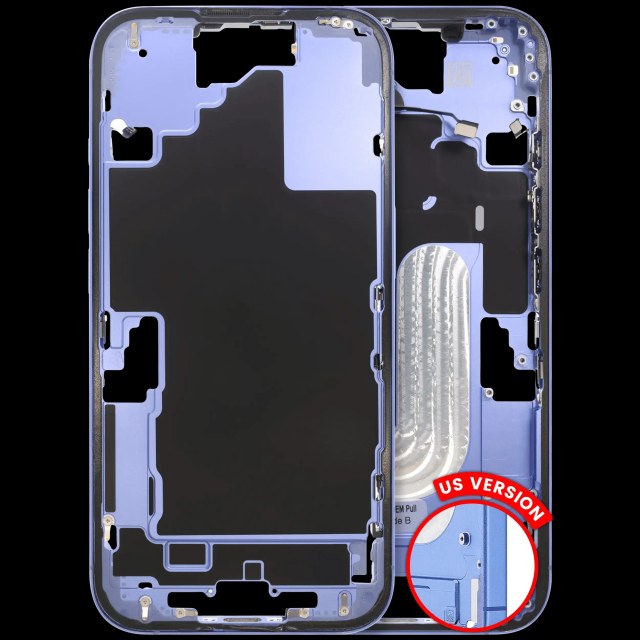 Frame centrale W/ Minuteria per iPhone 16 (US Version) (Used Service Pack Pull: Grade B) (Blu oltremare)