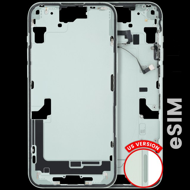 Frame centrale W/ Minuteria per iPhone 15 Plus (US Version) (Used Service Pack Pull: Grade B) (Verde)
