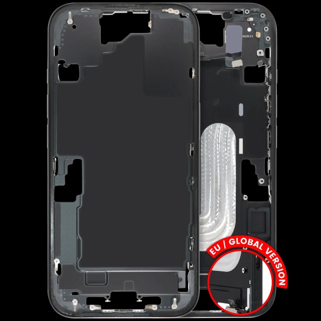 Frame centrale W/ Minuteria per iPhone 16 (EU / Global Version) (Used Service Pack Pull: Grade B) (Nero)