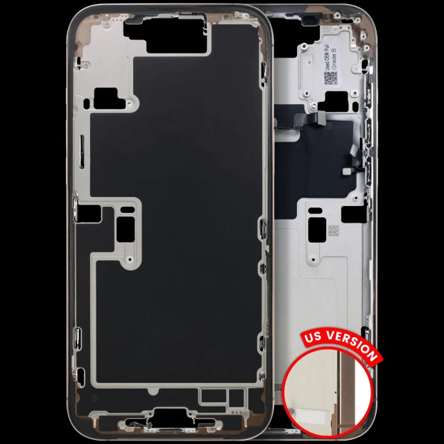 Frame centrale W/ Minuteria per iPhone 16 Pro Max (US Version) (Used Service Pack Pull: Grade B) (Titanio sabbia)
