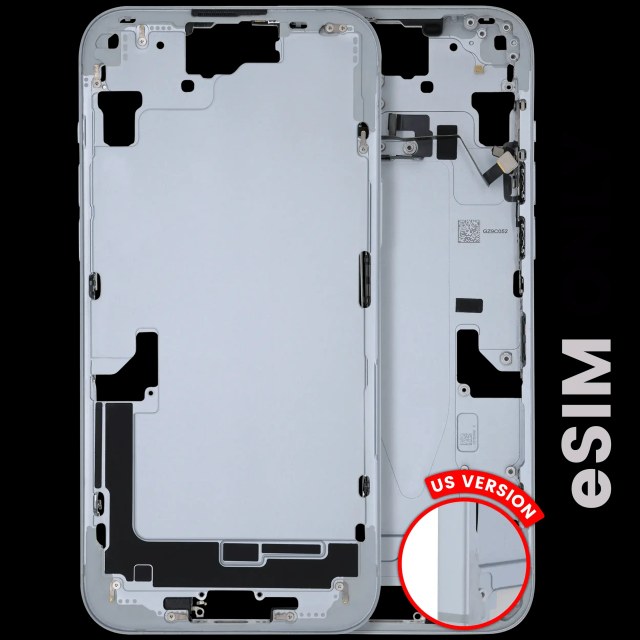 Frame centrale W/ Minuteria per iPhone 15 Plus (US Version) (Used Service Pack Pull: Grade B) (Blu)