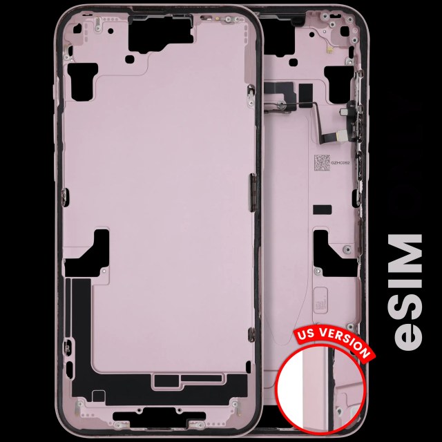 Frame centrale W/ Minuteria per iPhone 15 Plus (US Version) (Used Service Pack Pull: Grade B) (Rosa)